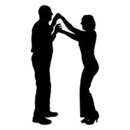 Vector silhouette of couple N148
