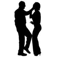 Vector silhouette of couple N149