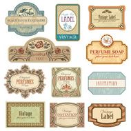Different vintage art nouveau lables