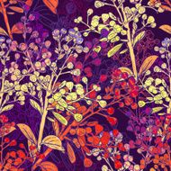Floral Colorful Seamless Background with Branches