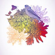 Floral Greeting Card with Birds N6