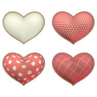 Heart-shaped soft toy set isolated EPS 10