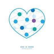 Vector connected dots heart silhouette pattern frame