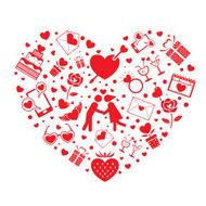 Love Icons in Heart Shape N2