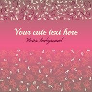 cute greeting card with flowers and petals swirls