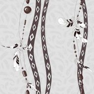 Dreamcatcher feathers vector background pattern N3
