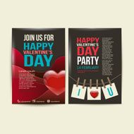 Brochure Flyer Happy Valentine&#039;s Day design vector template N5