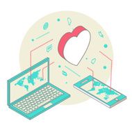 Isometric illustration for Valentine&#039;s Day N7