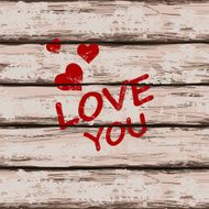 Valentine's card with text love you