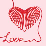 Valentine card with hearts and the word love