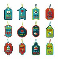 Valentine&#039;s Day tag banner flat design background set eps10 N95