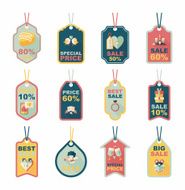 Valentine&#039;s Day tag banner flat design background set eps10 N96