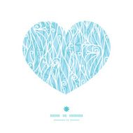 Vector abstract frost swirls texture heart silhouette pattern frame N2