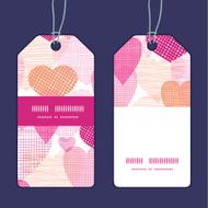 Vector textured fabric hearts heart silhouette pattern frame N12