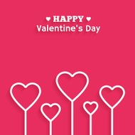 Valentine's Day flat style greeting card Vector illustration N2
