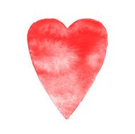 Red vector watercolor heart