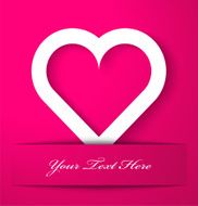 Heart applique on pink background
