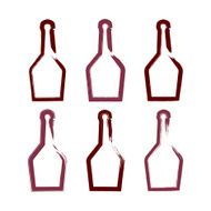 Set of hand-drawn simple empty bottle rum collection N2