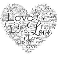 Heart made from words in vector format N5