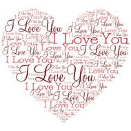 Heart made from words in vector format N6