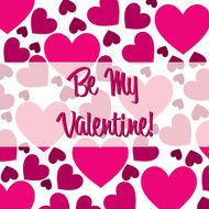 Be My Valentine red heart scatter card in vector format N4