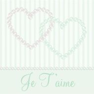 Inter linked pearl heart card in vector format N8