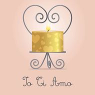 &quot;I Love You&quot; candle and holder card design N4