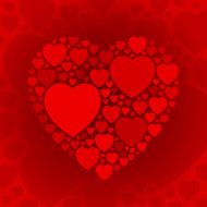 Dark red heart shape on maroon background