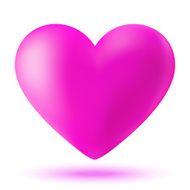 Pink 3d valentine heart