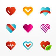 Heart symbol emblem icon set N2