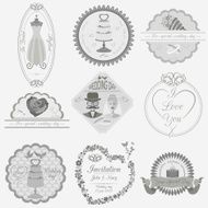 Set of vintage wedding and fashion style logos N2