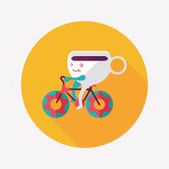 coffee time flat icon with long shadow eps10 N38