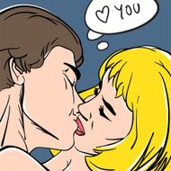 Lovers Illustration in pop-art style vector