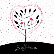 Valentines day background Birds in love Vector illustration