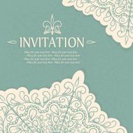 Vintage invitation card with lace ornament N42