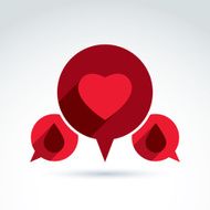 Circulatory system heart and blood icon love concept