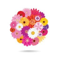 Abstract floral decor Flower posy icon greeting card