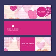 Vector textured fabric hearts heart silhouette pattern frame N14