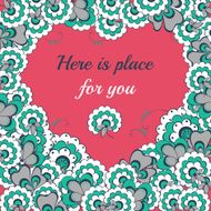 Valentine&#039;s Day Background With Heart and flowers