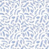 blue feathers seamless pattern