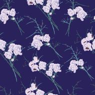 Fantasy roses blue seamless vector pattern