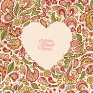 vector card with ornamental colorful heart N3