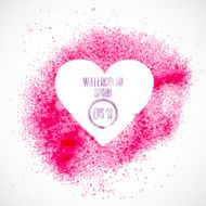 Watercolor painted spray pink heart