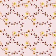 Seamless pattern with the branch of flowers N18