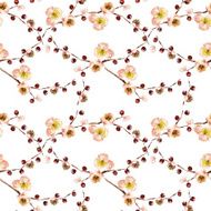 Seamless pattern with the branch of flowers N19