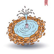 garden lake vector illustration N4