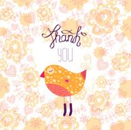 Thank you card with birds N4