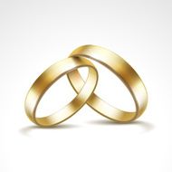 Gold Wedding Rings Isolated