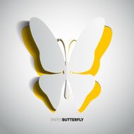 Greeting card with paper cut butterfly - vector N2