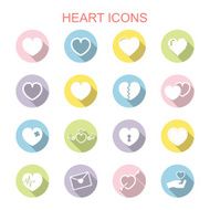 heart long shadow icons